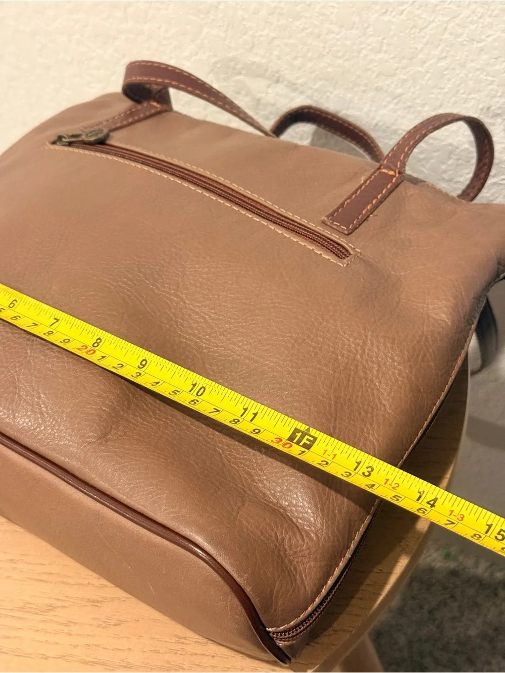Maria’s made in Italy Leather‎ Tote Bag in Warm Brown with Brass Accents
